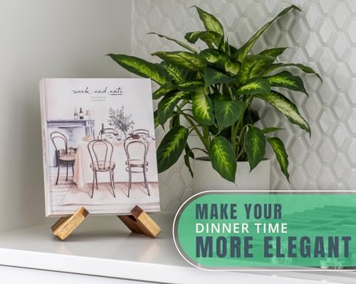 Comfify Acacia Wooden Cookbook Stand - Rustic Functional