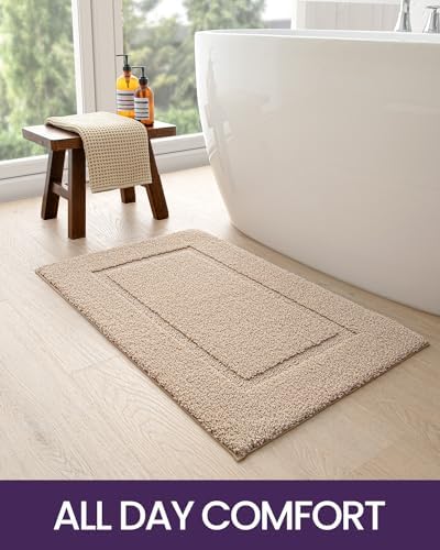 DEXI Bath Rug Microfiber 43x24 Non-Slip Soft Washable