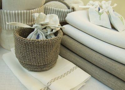 Set of 4 Natural Linen Huckaback Bath Towels Lara