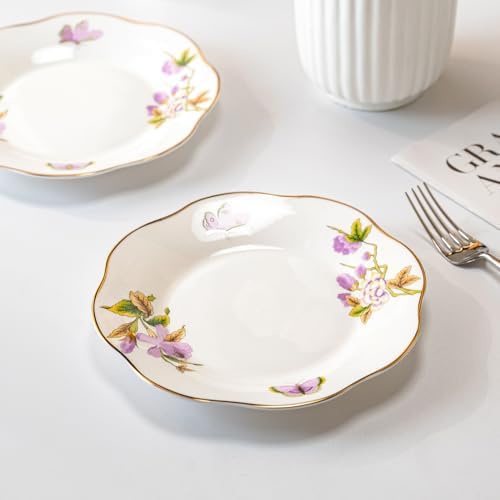 Elegant 8-inch Ceramic Plates Set of 2 for Parties