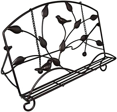 OwlGift Classic Cast Iron Brid Metal Leaf Design Cookbook Stand