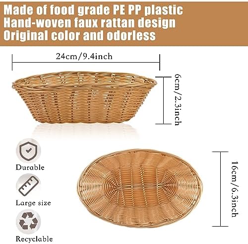 16-Piece Plastic Oval Basket for Food Storage Organization