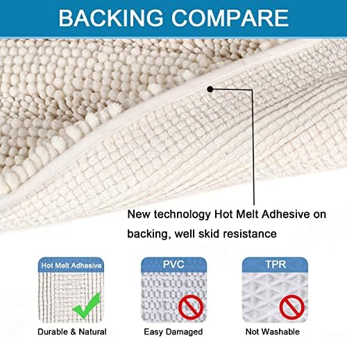 HVERSAILTEX 3 Piece Thick Striped Bath Rug Set