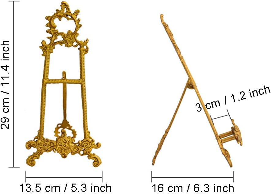 ZHXJXJ Antique Metal Cookbook Stand with Gold Finish