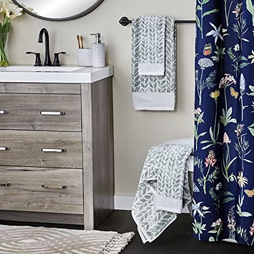 SKL Home Distressed Leaves Bath Towel Sage 28x54