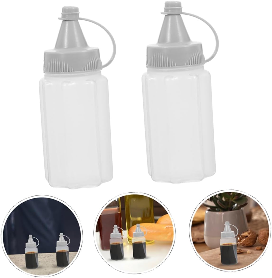 Reusable Plastic Condiment Squeeze Bottles