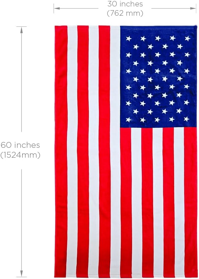 Rockin Towel Patriotic American Flag Beach Towels Set 2 Pack