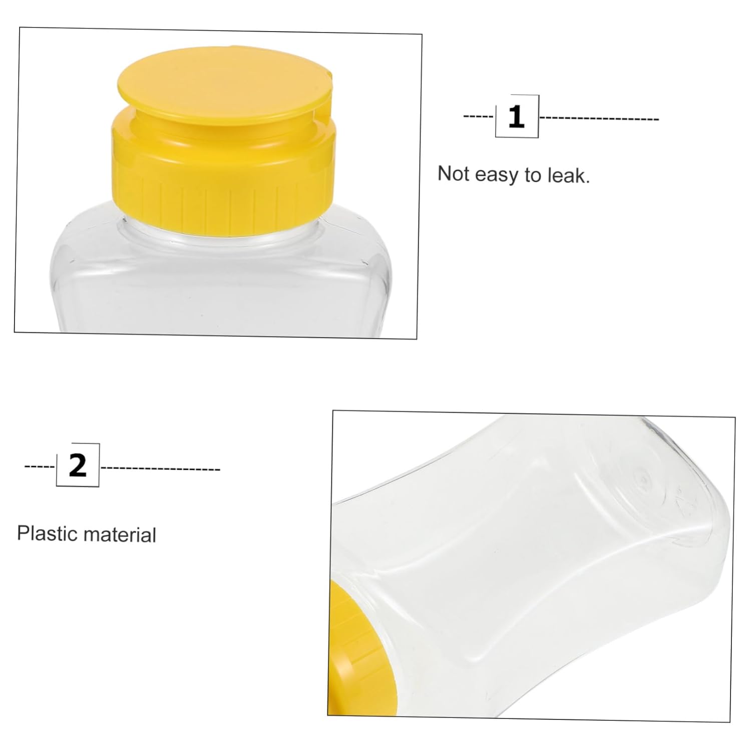 Happyyami Squeeze Honey Jar 2-Pack Leak-Proof Condiment Dispenser Easy to Use