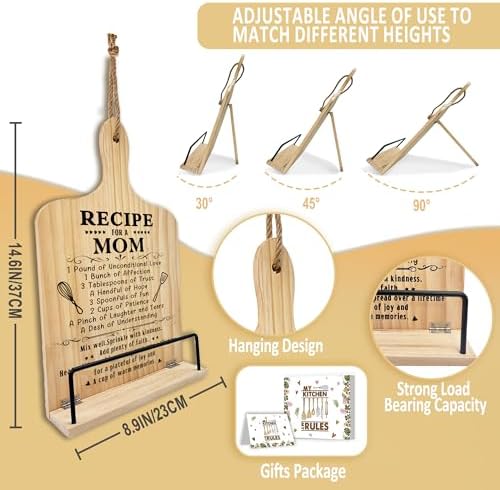 Thoughtful Functional Gift for Mom adjustable recipe stand with apron set