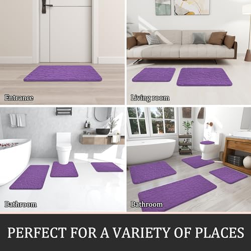 Cobblestone Memory Foam Bathroom Mat Set