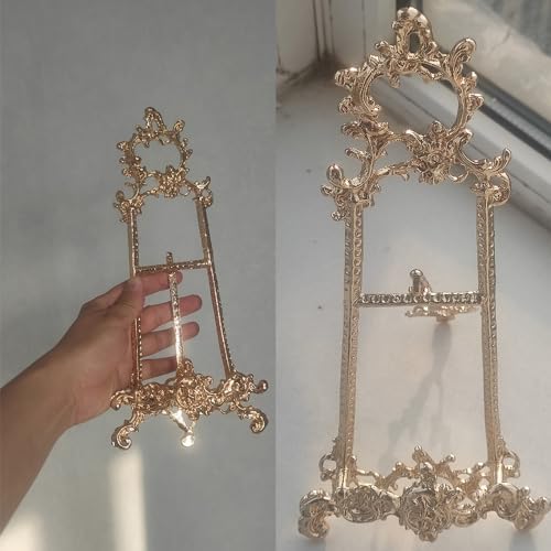 ZHXJXJ Antique Metal Cookbook Stand with Gold Finish