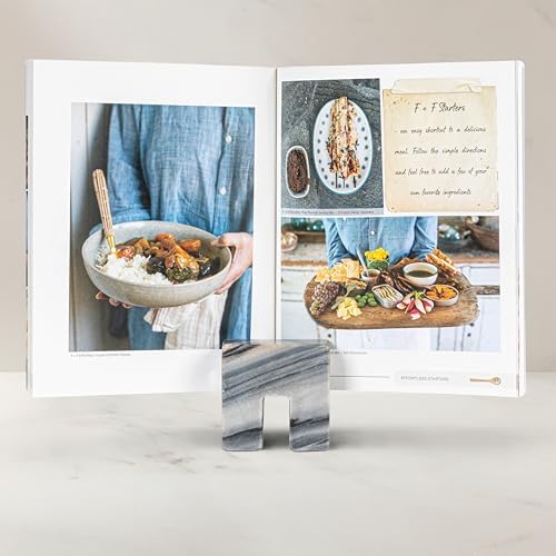 Creative Co-Op Gray Marble Cookbook Stand