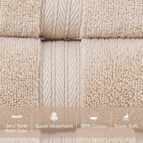 Elegance Essentials 550GSM 100 Cotton Zero Twist Quick Dry Bath Towel Set