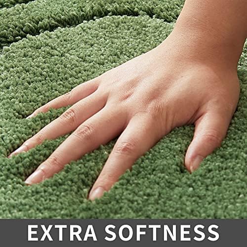 COSY HOMEER Bath Rug Set Green 24x48 Inches
