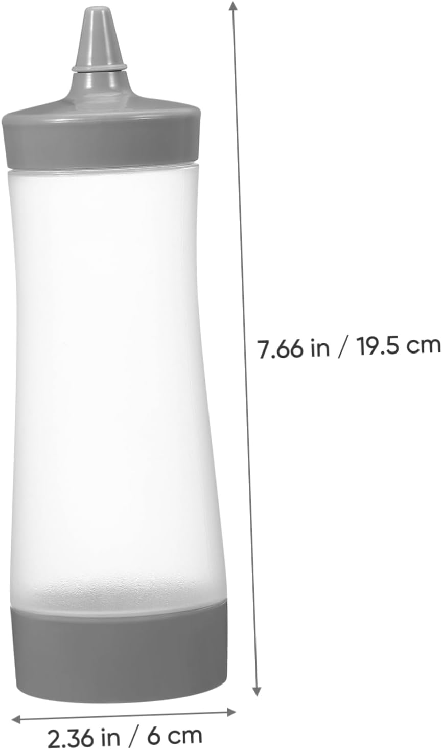 FELTECHELECTR Reusable Plastic Condiment Squeeze Bottle Grey