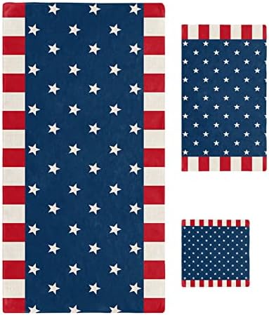 Sevenbabu American Flag Bath Towels Set
