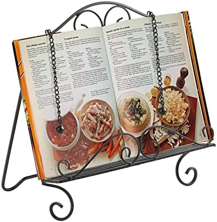 Best Metal Cookbook Holder with Scrollwork for Kitchen Purchase