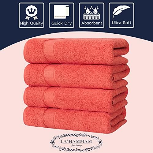 4-Piece Coral-Themed Bath Towels Set