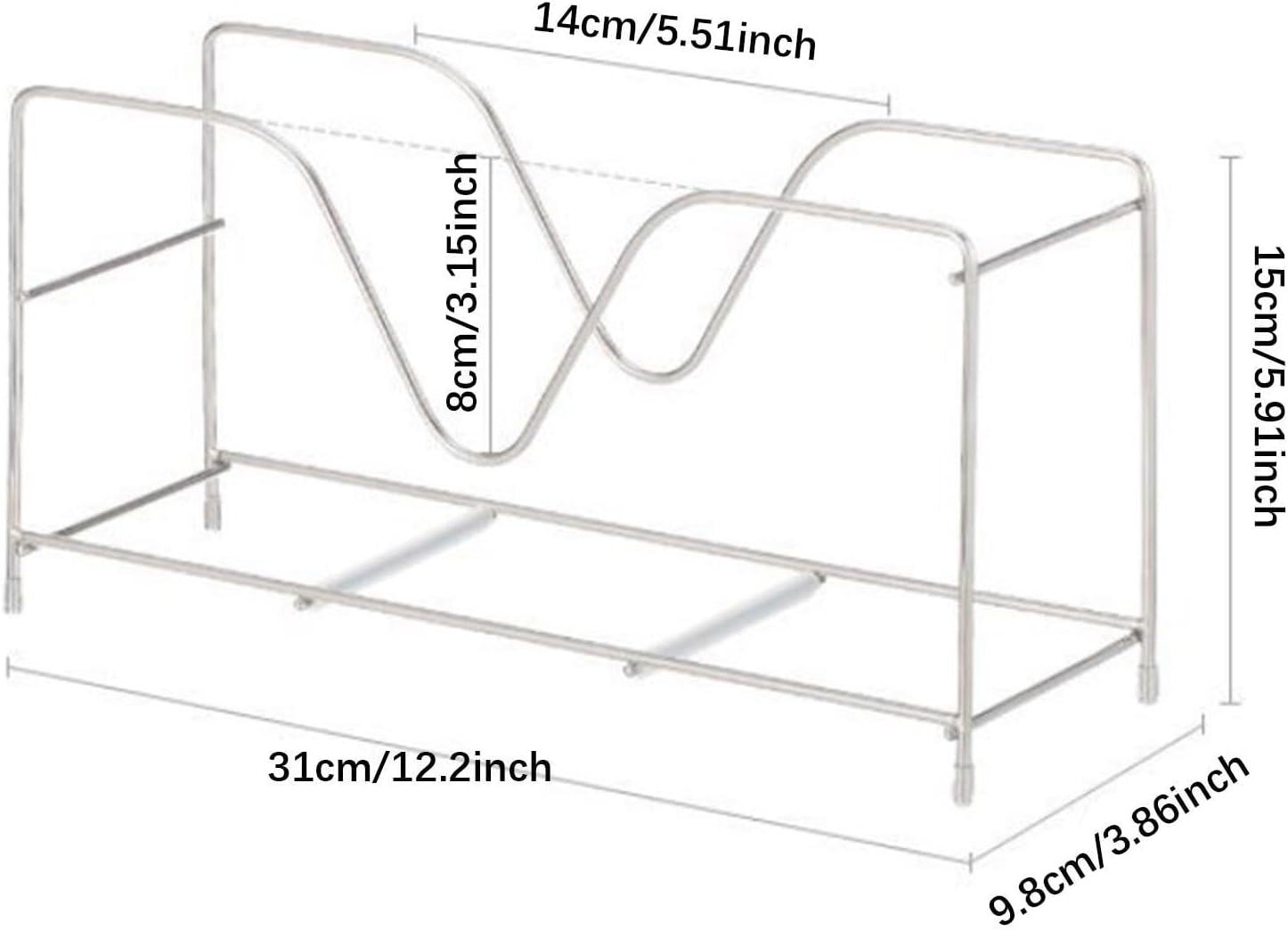 Space-Saving Cutting Board Stand 31 cm x 15 cm x 10 cm