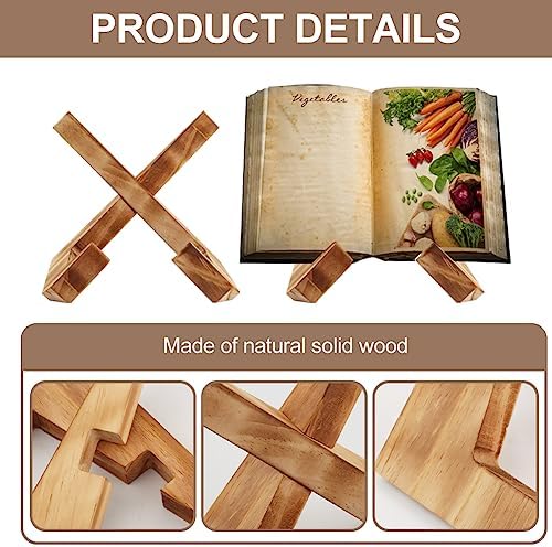 Wooden Cookbook Stand with Farmhouse Style
