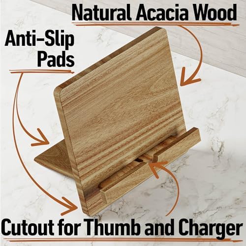 Acacia KitchenBook Stand - exquisite design for easy cooking
