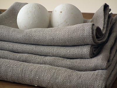 Set of 4 Natural Linen Huckaback Bath Towels Lara