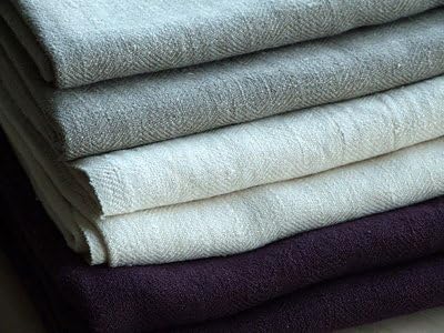 Set of 4 Natural Linen Huckaback Bath Towels Lara