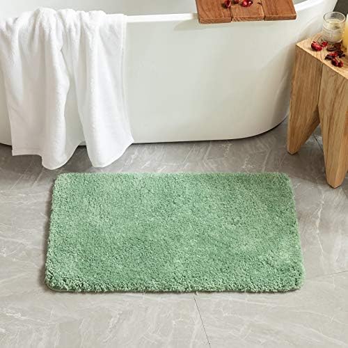 MIULEE Extra Thick Non Slip Bathroom Rug - Sage Green