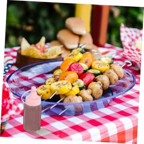 Cabilock Pink Mustard Squeeze Bottle for BBQ and Kitchen Use