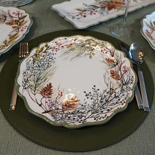 Certified International Winters Forest 11 Melamine Dinner Plates Set of 4