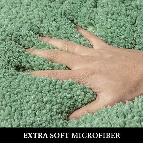 MIULEE Extra Thick Non Slip Bathroom Rug - Sage Green