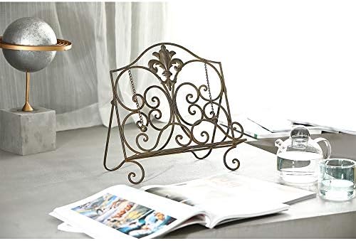 Elegant xF2F2 Metal Fleur De Lis Cookbook Holder Antique Brown
