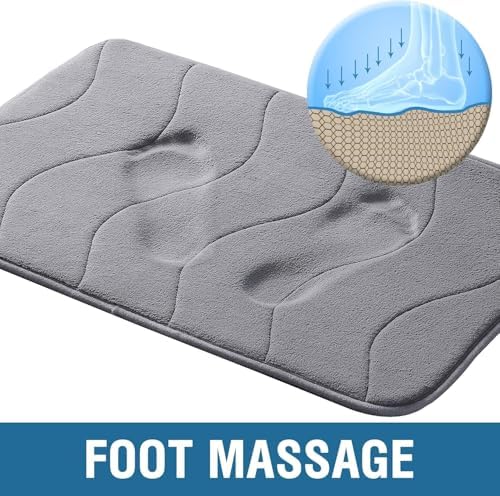 Flamingo P Memory Foam Bath Mat 24x17 Grey