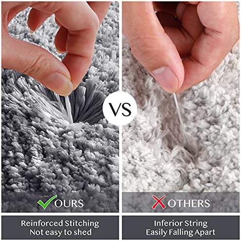 KMAT Luxury Soft Shaggy Bath Mat 16x24 Non Slip