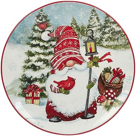 Glowing Christmas Gnomes Dinner Plate Set