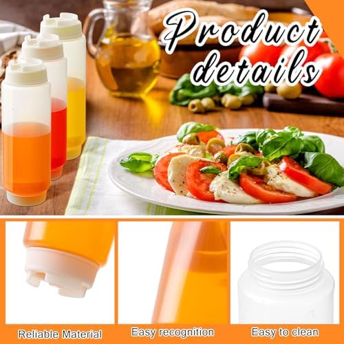 16 Pcs 32 oz Condiment Squeeze Bottles for Restaurant Kitchen