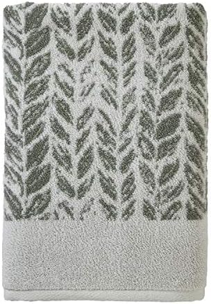 SKL Home Distressed Leaves Bath Towel Sage 28x54