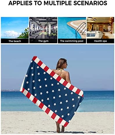 Sevenbabu American Flag Bath Towels Set