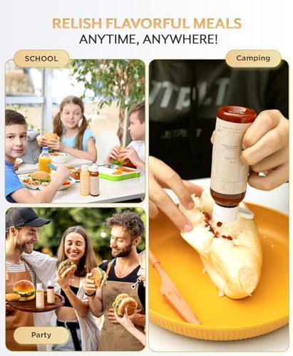 Tiny Squeeze Bottles Set - 4 Pack with Flip Top Lids
