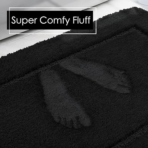 LOCHAS 2 Piece Bath Rug Set Black