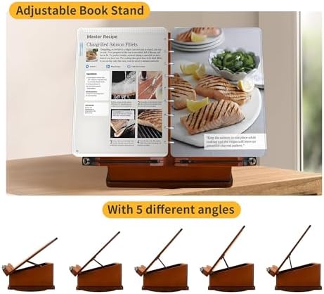 tjBally - Large Wooden Book Stand with Dual-Purpose Storage System
