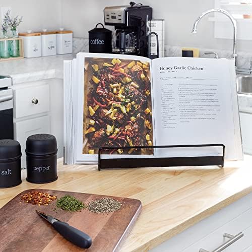 AuldHome Rustic Black Metal Cookbook Stand 1