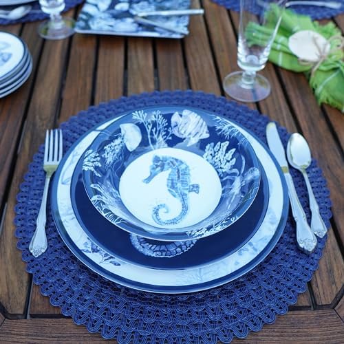 Delightful Melamine Dinner Plates Set of 6 Multicolor