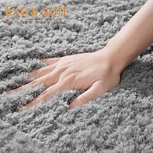 Luxurious 36x24-inch bathroom rug machine washable non-slip grey