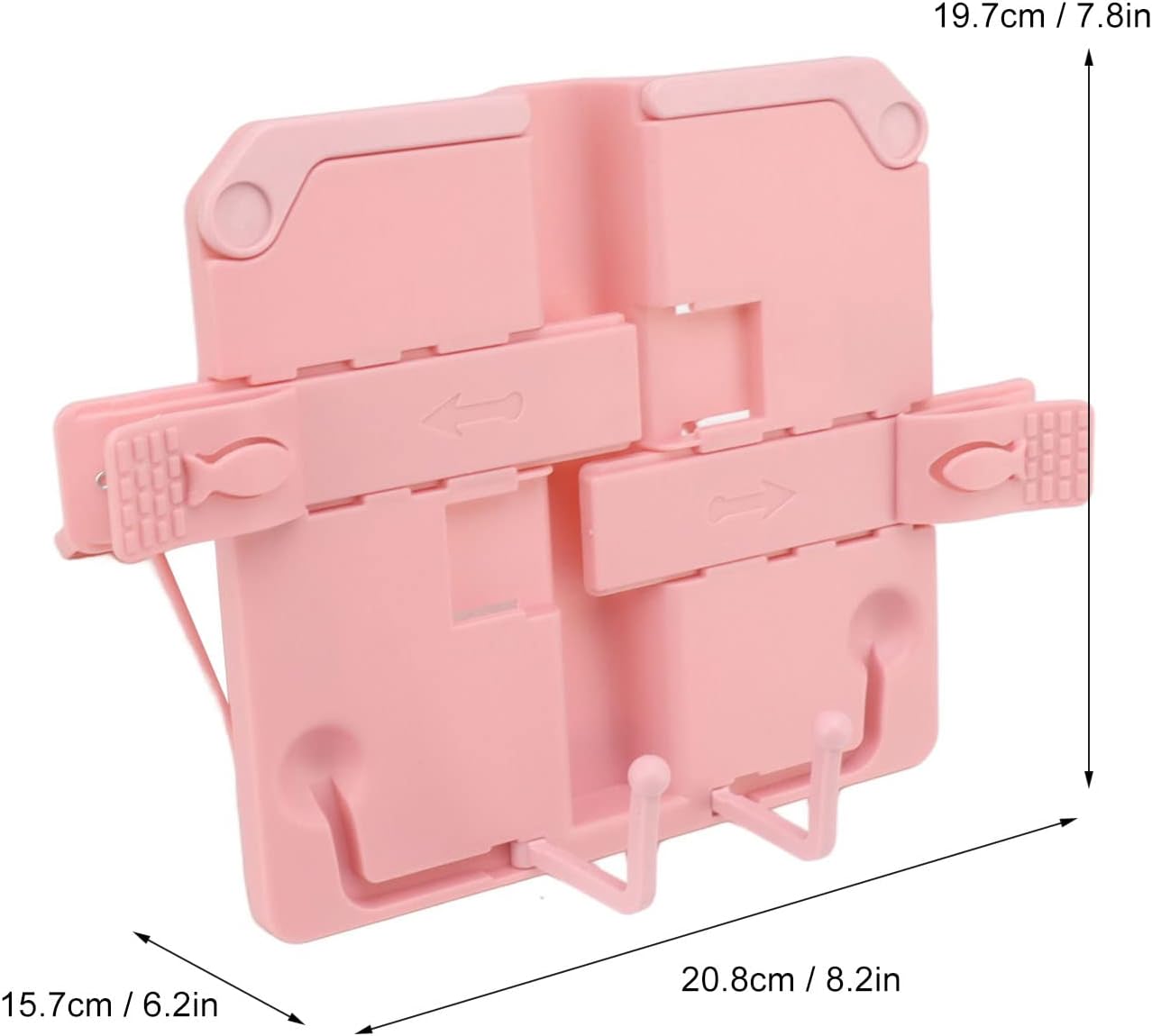 Ergonomic Reading Rack Foldable Durable for Books Cookbooks More Pink