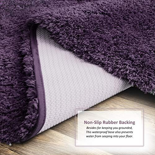 Clara Clark 3 Piece Bath Rug Set Purple