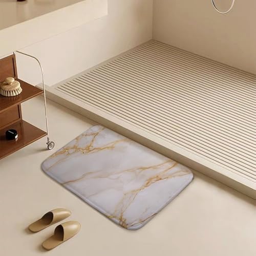 Pale Colours Marble Texture Bathroom Door Rug Mat
