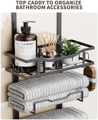 Aetyord No-Drill Bath Towel Rack - Black