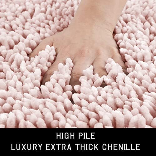 Yimobra Luxe Bath Mat - Soft Chenille Non-Slip Absorbent Machine Washable