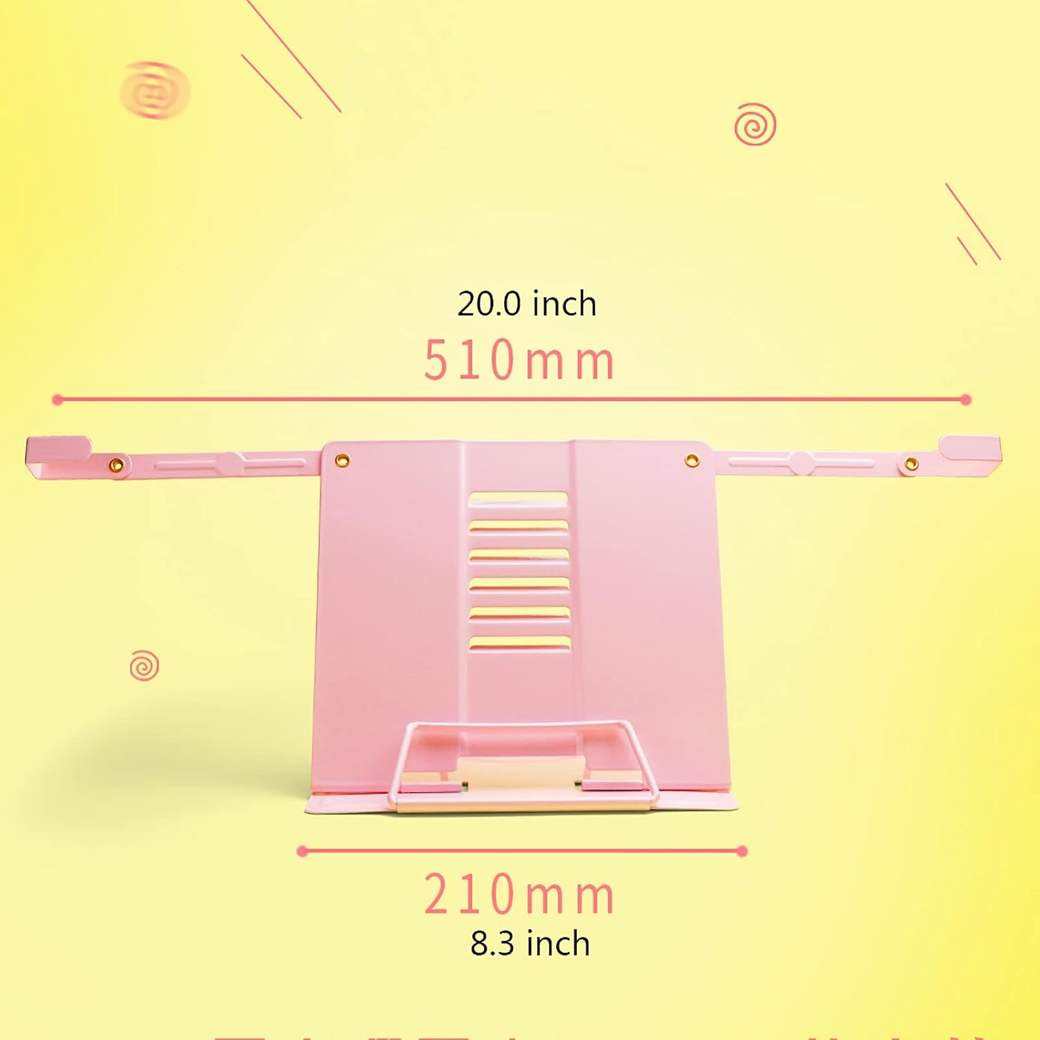 Adjustable Metal Book Stand - Foldable and Portable for Home Office